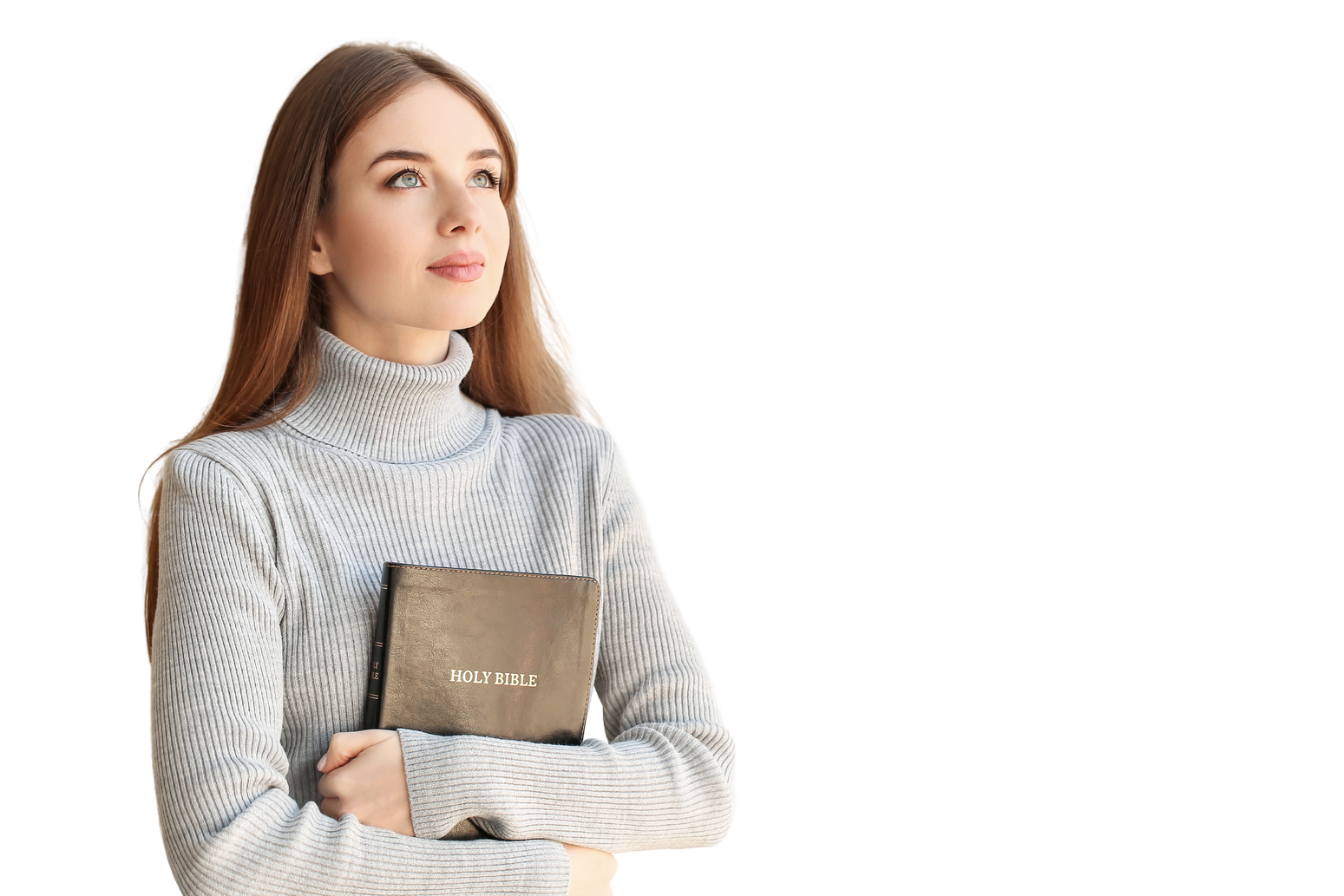 Young Woman with Bible at Home